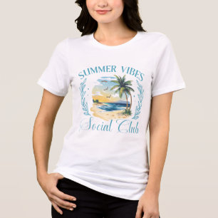 Summer Vibes Social Club Fun Summer Tri-Blend Shirt