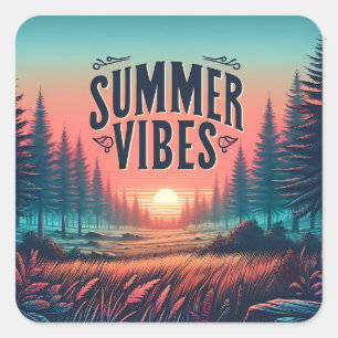 Summer Vibes Square Sticker