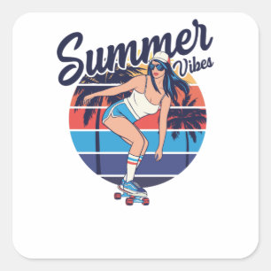 Summer Vibes Square Sticker