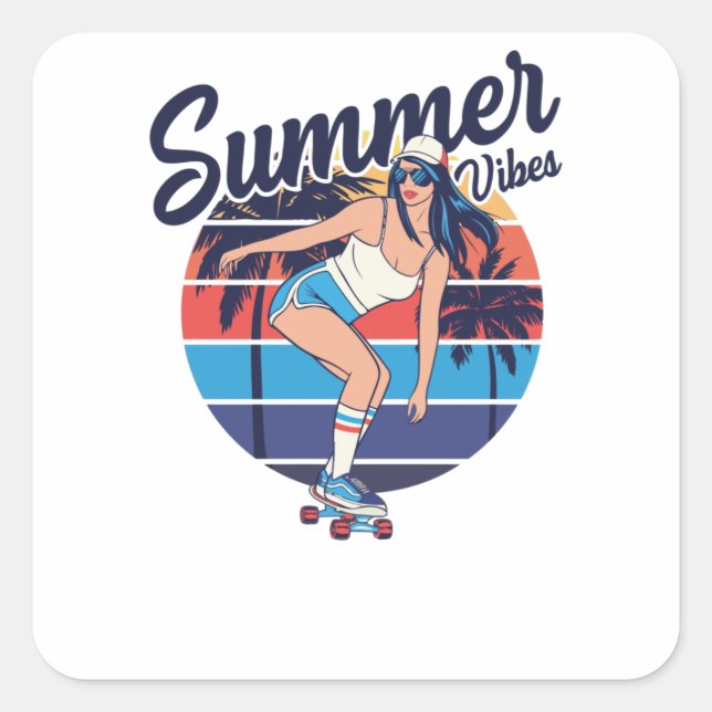 Summer Vibes Square Sticker (Front)