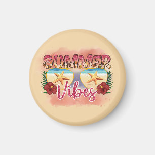 Summer Vibes Starfish Coastal Beach Magnet
