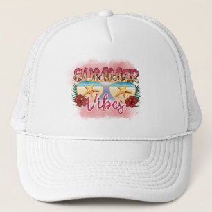 Summer Vibes   Starfish   Coastal Beach Trucker Hat