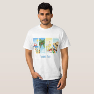 Summer Vibes Sublimation T-Shirt Retro Beach Sce