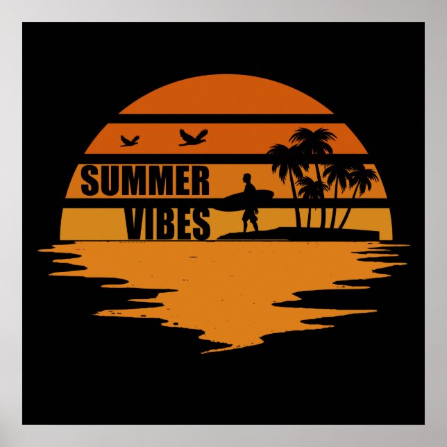 Summer vibes summertime vacation holidays good poster (Front)