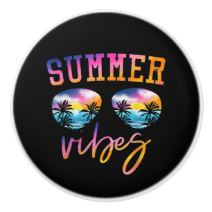 Summer Vibes Sunglasses With Palm Tree Funny Beach Ceramic Knob