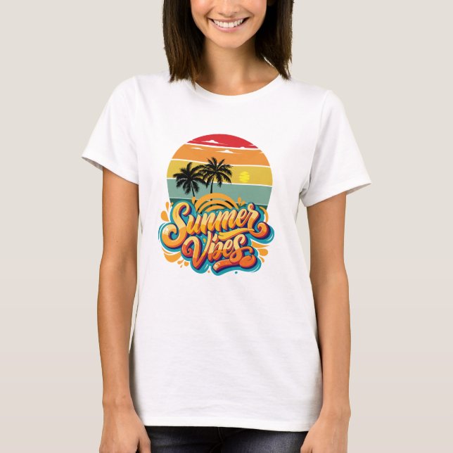 Summer vibes sunset  T-Shirt (Front)