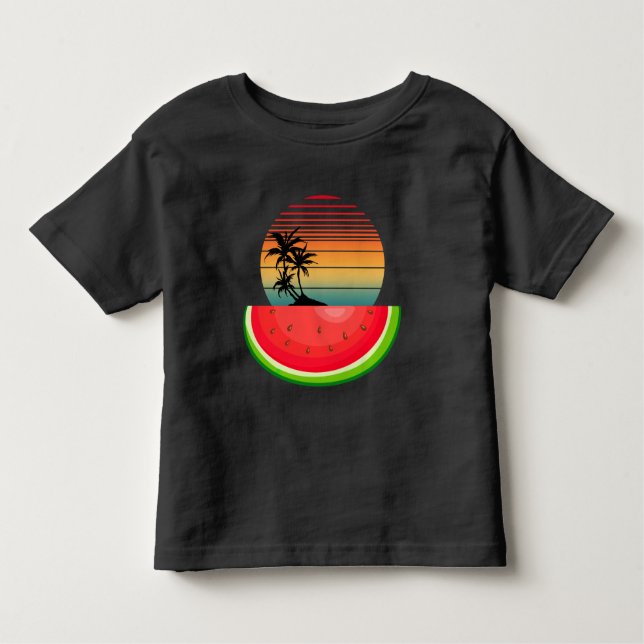 Summer Vibes Sunset Watermelon  Toddler T-Shirt (Front)