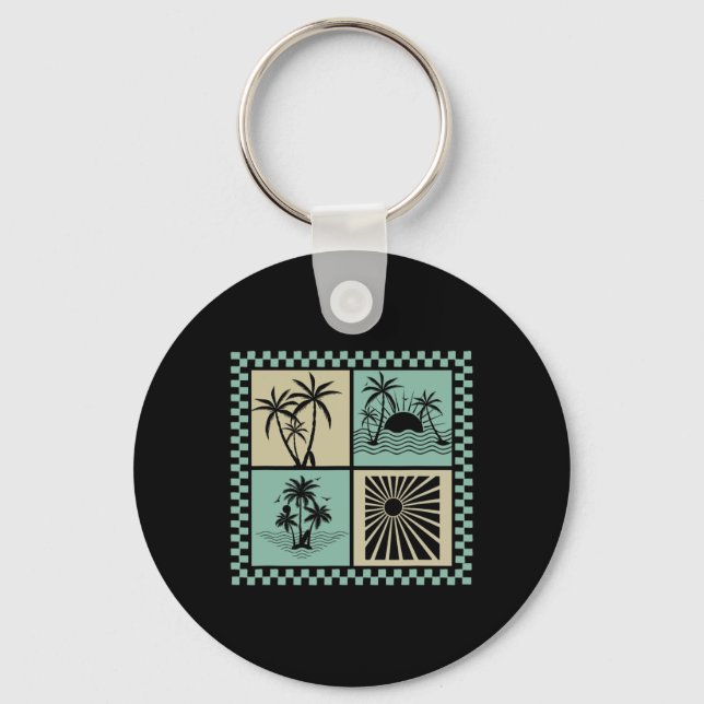 Summer Vibes, Sunset Wave, Sunshine Paradis,e Summ Key Ring (Front)