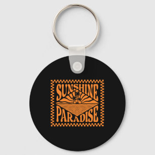 Summer Vibes Sunset Wave Sunshine Paradise Key Ring