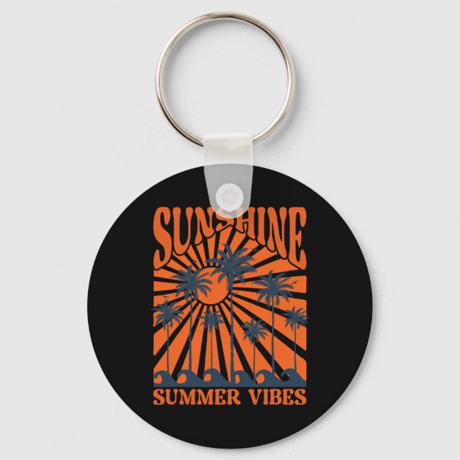 Summer Vibes, Sunset Wave, Sunshine Paradise, Summ Key Ring (Front)