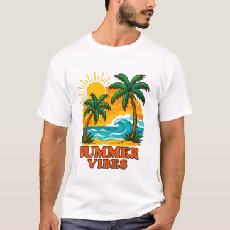 Summer Vibes T-Shirt For Sun, Wind and Beach Lover