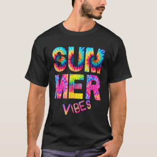 Summer Vibes Tie Dye Hello Summer Vacation Family  T-Shirt