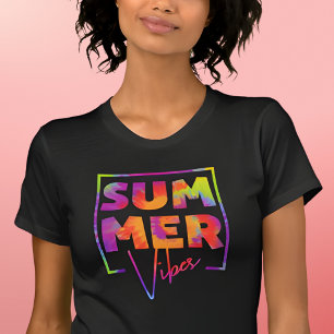Summer Vibes Tie Dye Summer Vacation Funny Summer T-Shirt