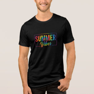 SUMMER Vibes Tie-Dye T-Shirt – Colourful Rainbow Tri-Blend Shirt