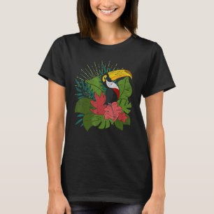 Summer Vibes Tropical Animal Bird Exotic Flowers T T-Shirt
