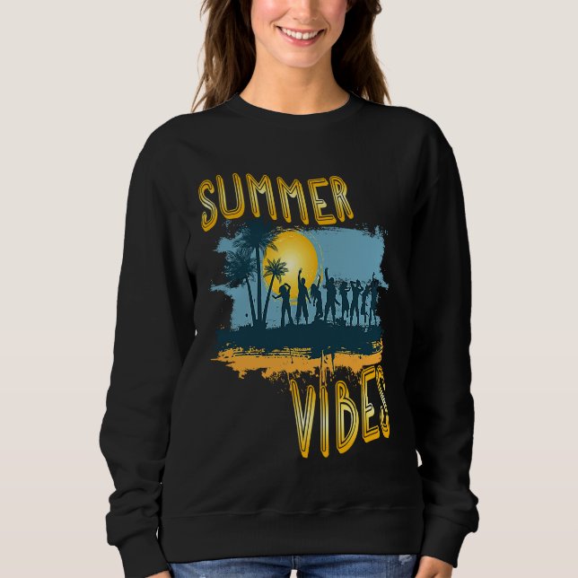 Summer Vibes Tropical Beach Party Summer Sweatshirt (Front)