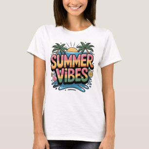 Summer Vibes Tropical Beach T-Shirt