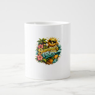 Summer Vibes Tropical Design Large Coffee Mug