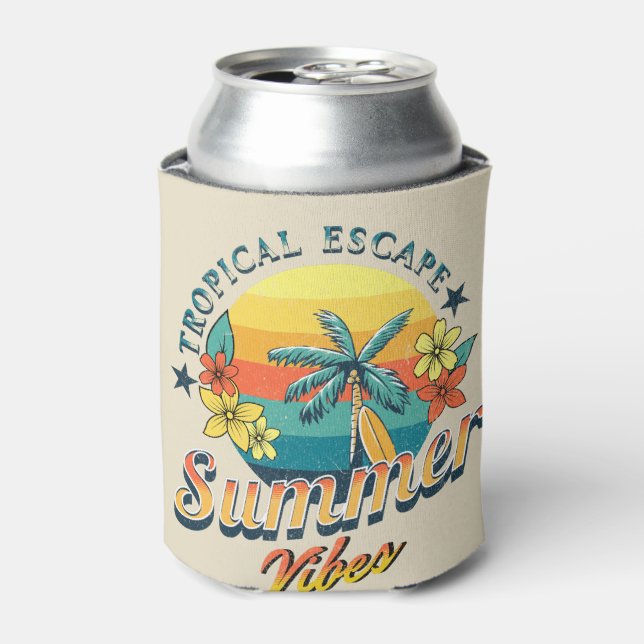 Summer vibes - Tropical escape Can Cooler (Can Front)