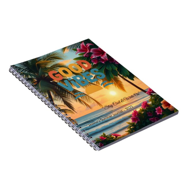 Summer Vibes Tropical Notebook  (Right Side)
