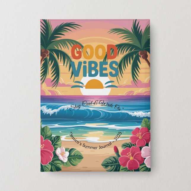 Summer Vibes Tropical Notebook  (Front)