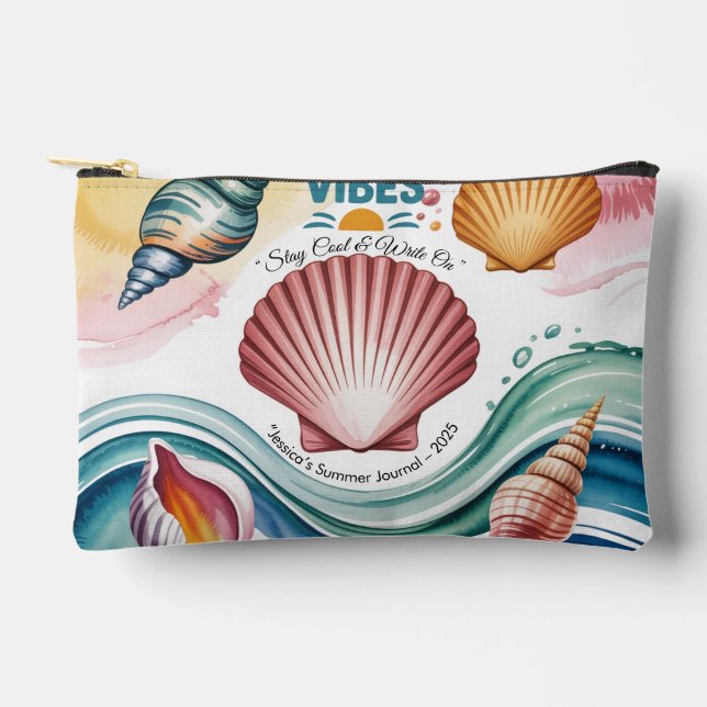 Summer Vibes Tropical Notebook  Accessory Pouch (Front)