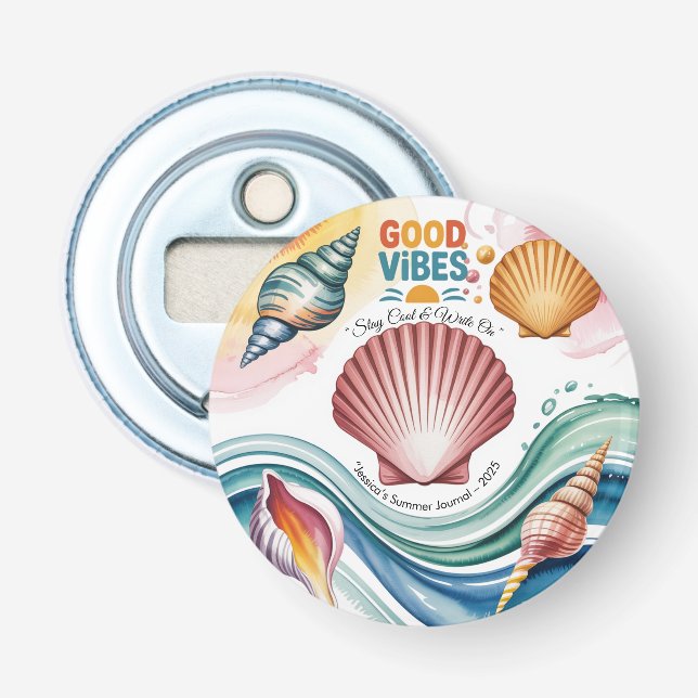 Summer Vibes Tropical Notebook  Bottle Opener (Front)