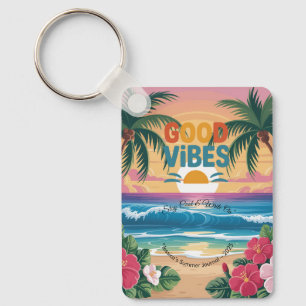 Summer Vibes Tropical Notebook Key Ring