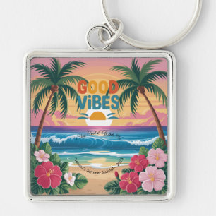 Summer Vibes Tropical Notebook Key Ring