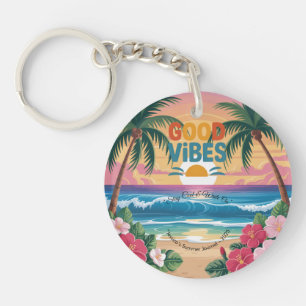 Summer Vibes Tropical Notebook Key Ring