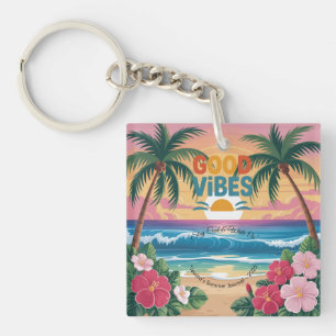 Summer Vibes Tropical Notebook  Key Ring
