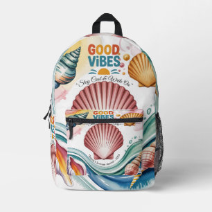 Summer Vibes Tropical Notebook  Printed Backpack
