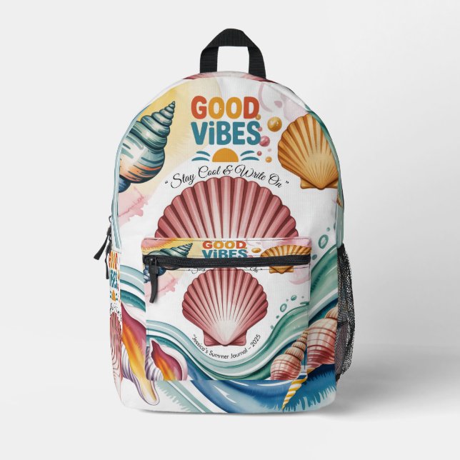 Summer Vibes Tropical Notebook  Printed Backpack (Front)