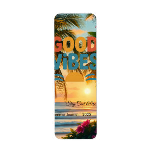 Summer Vibes Tropical Notebook  Return Address Label