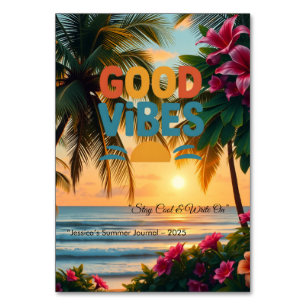 Summer Vibes Tropical Notebook  Table Number