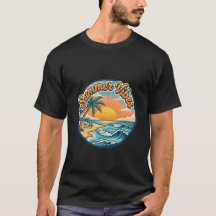 Summer Vibes Tropical Sunset Palm Trees T-Shirt