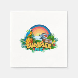 Summer Vibes Vacation Beach Party Napkin