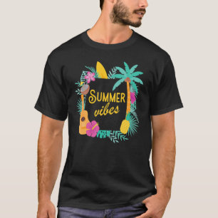 Summer Vibes Vacation Cute Colourful Coconuts Pine T-Shirt