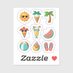 summer vibes vinyl sticker,tropical vacation,