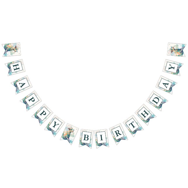 Summer Vibes Watercolor Goat - Birthday  Bunting (All)