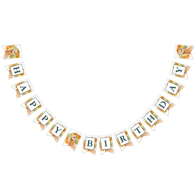 Summer Vibes Watercolor Llama - Birthday  Bunting (All)