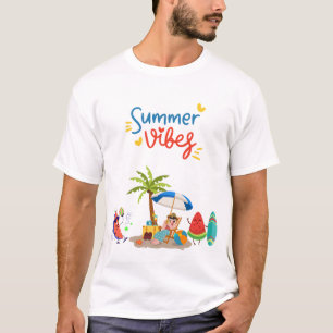  Summer Vibes: Watermelon Beach Party Illustration T-Shirt
