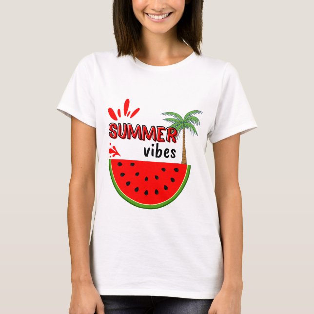 "Summer Vibes & Watermelon Slices – Sweet Season T T-Shirt (Front)