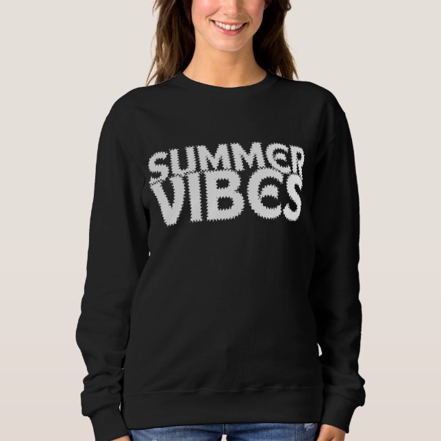SUMMER VIBES WHITE TYPOGRAPHY SWEATSHIRT (Front)