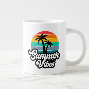 Summer Vibes with Palm Trees Design Large Coffee Mug