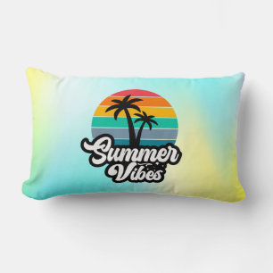 Summer Vibes with Palm Trees Design Lumbar Cushion