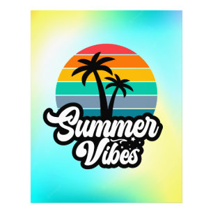 Summer Vibes with Palm Trees Design Photo Print