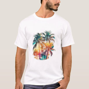 Summer Vibes with Palm Trees on the Beach T-Shirt