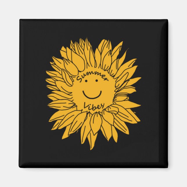 Summer Vibes Yellow Suower Magnet (Front)