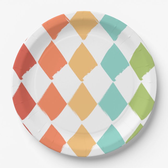 Summer vibrant colours  paper plate (Front)